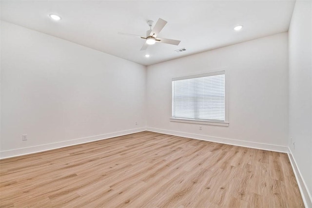 1 Consett Ln, Bella Vista, AR 72714 - empty room featuring light wood-style flooring, baseboards, recessed lighting, and a ceiling fan