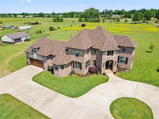 14453 Merritt Dr, Pea Ridge, AR 72751 - view of front of property featuring stone siding, concrete driveway, and a front lawn