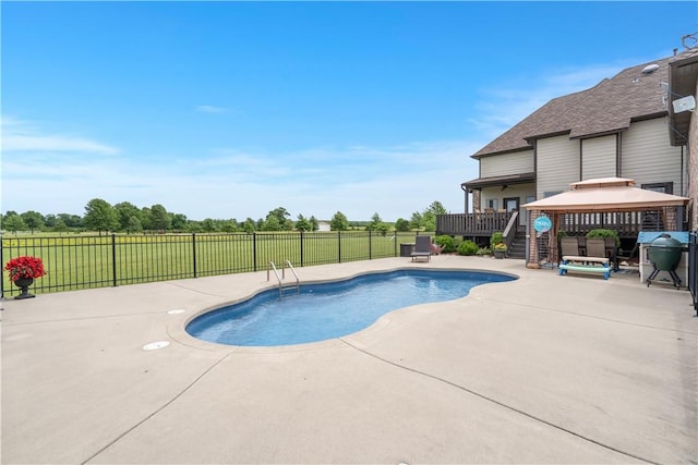 14453 Merritt Dr, Pea Ridge, AR 72751 - view of swimming pool featuring a gazebo and a patio