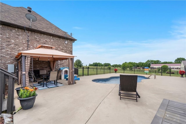 14453 Merritt Dr, Pea Ridge, AR 72751 - view of pool featuring a gazebo, a patio area, and a fenced backyard