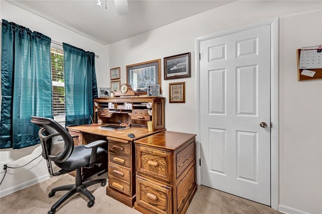 1330 S Baldwin Ave, Fayetteville, AR 72701 - office space featuring light colored carpet, ceiling fan, and baseboards