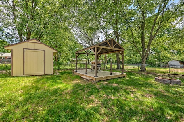 1330 S Baldwin Ave, Fayetteville, AR 72701 - view of yard with a gazebo and a wooden deck