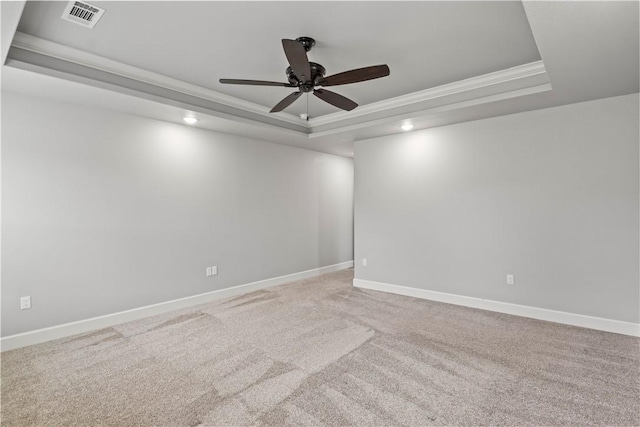 1440 Amber Way, Centerton, AR 72719 - empty room featuring a tray ceiling, crown molding, ceiling fan, recessed lighting, and baseboards