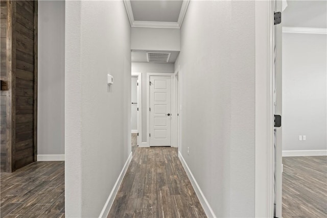 1440 Amber Way, Centerton, AR 72719 - corridor featuring crown molding, wood finished floors, and baseboards
