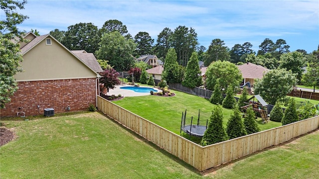 306 Osage Ct, Russellville, AR 72802 - view of yard featuring central air condition unit and a trampoline