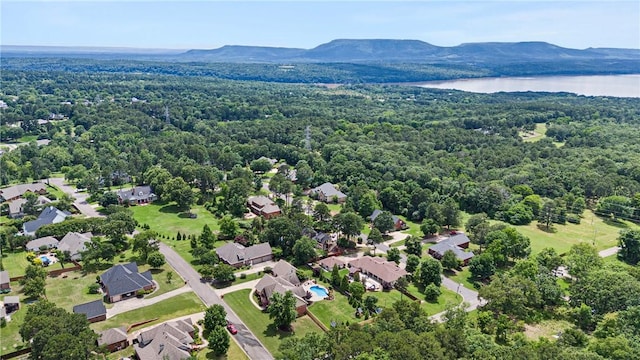 306 Osage Ct, Russellville, AR 72802 - drone / aerial view of a water and mountain view and a forest