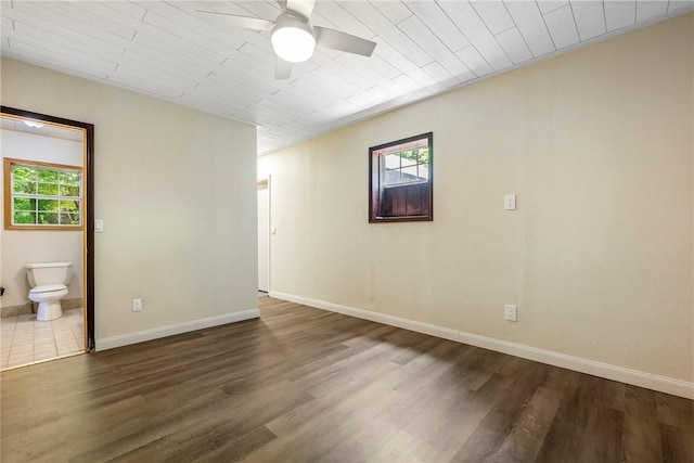 19051 Pinecrest Ln, Rogers, AR 72756 - spare room featuring wood finished floors, baseboards, and ceiling fan