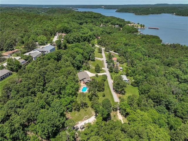 19051 Pinecrest Ln, Rogers, AR 72756 - drone / aerial view of a forest and a large body of water
