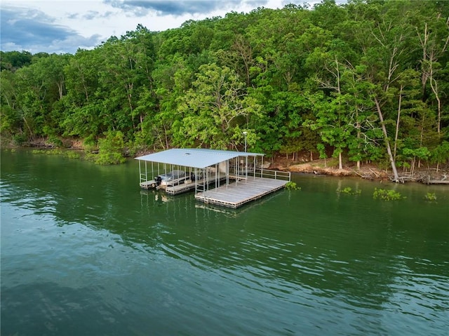 9151 Bay Ridge Ln, Garfield, AR 72732 - dock area featuring a water view and a view of trees