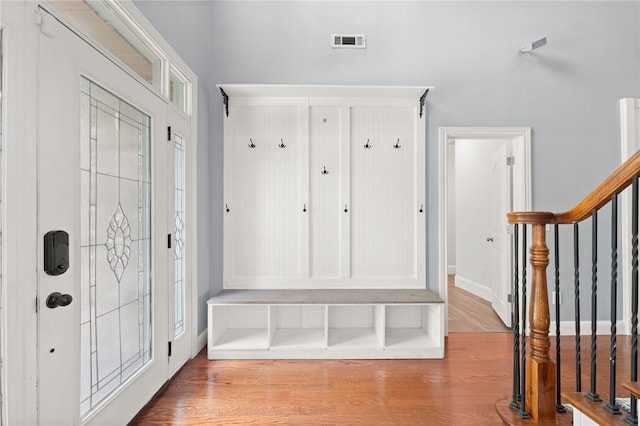 600 Rocky Xing, Fayetteville, AR 72704 - mudroom featuring wood finished floors and baseboards