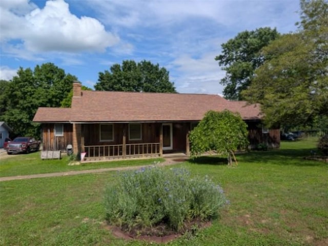 208 Mc 6087, Yellville, AR 72687 - single story home featuring a porch, a front yard, and a chimney