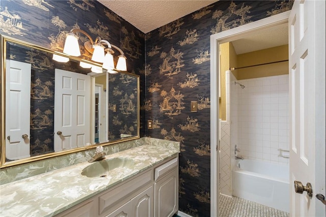 1719 Ridgeview Dr, Springdale, AR 72762 - full bath featuring vanity, shower / washtub combination, and a textured ceiling