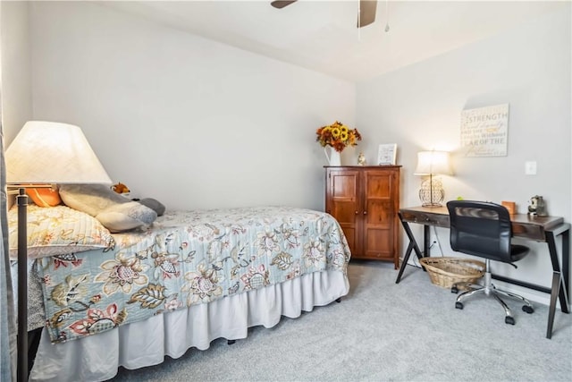 1017 Richland Creek Ave, Elkins, AR 72727 - bedroom featuring carpet flooring, a desk, and a ceiling fan