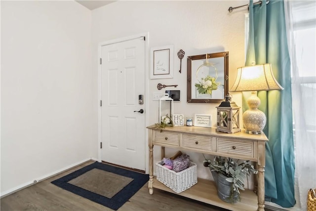 1017 Richland Creek Ave, Elkins, AR 72727 - entryway with wood finished floors and baseboards