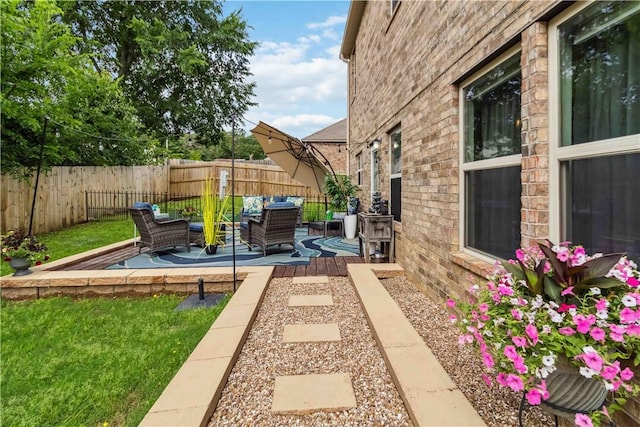 1017 Richland Creek Ave, Elkins, AR 72727 - view of yard featuring an outdoor living space and a wooden deck