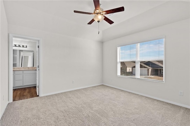 851 E Sparrow Cir, Fayetteville, AR 72701 - unfurnished bedroom featuring carpet flooring, ensuite bathroom, baseboards, and ceiling fan