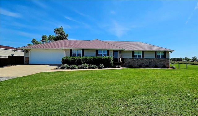 4158 N Rocky Ridge Trl, Rogers, AR 72756 - single story home featuring brick siding, driveway, a front lawn, and a garage