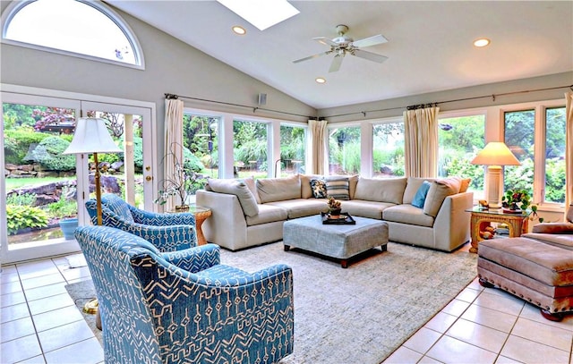 811 E Township St, Fayetteville, AR 72703 - sunroom / solarium featuring vaulted ceiling and a skylight