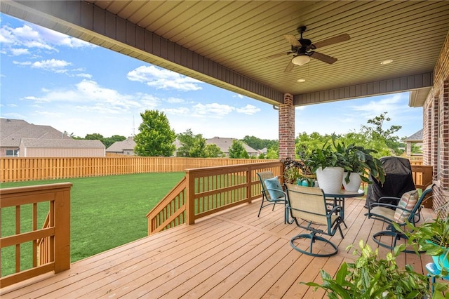 3504 NW Edgewood Ave, Bentonville, AR 72712 - deck featuring ceiling fan and outdoor dining area