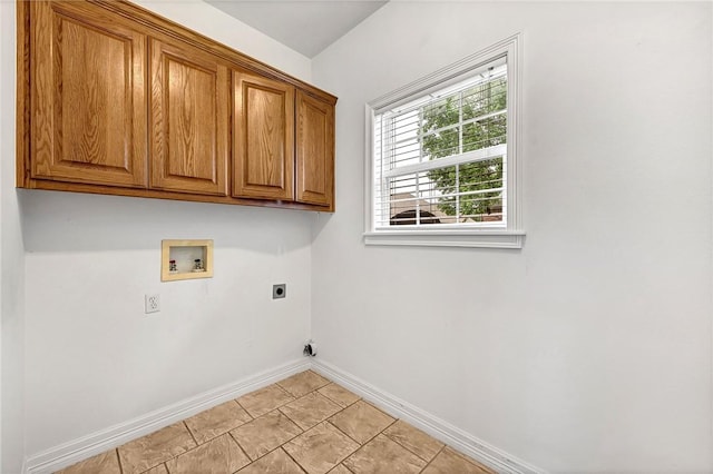 4801 SW Golden Eagle Ave, Bentonville, AR 72713 - laundry room featuring electric dryer hookup, hookup for a washing machine, cabinet space, and baseboards