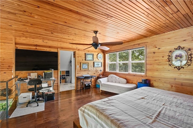 482 County Road 332, Eureka Springs, AR 72632 - bedroom with wooden walls, wood finished floors, and wood ceiling