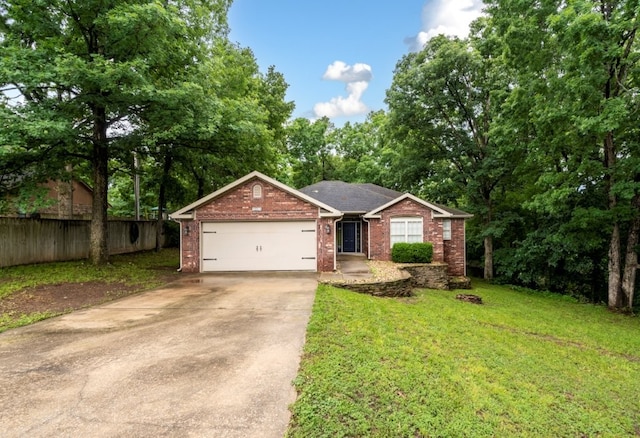 12305 Tyson Rd, Lowell, AR 72745 - ranch-style house featuring brick siding, driveway, and a garage