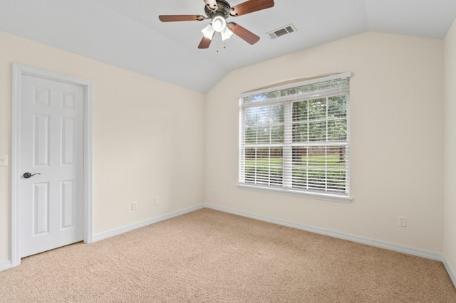12305 Tyson Rd, Lowell, AR 72745 - carpeted spare room featuring vaulted ceiling and ceiling fan