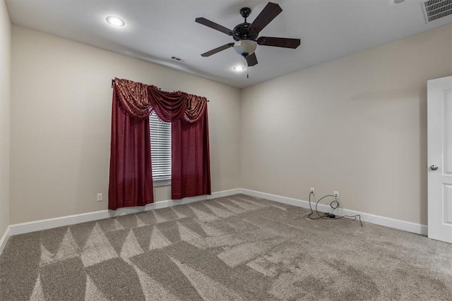 4465 Champagne Dr, Springdale, AR 72764 - unfurnished room with a ceiling fan, carpet flooring, baseboards, and recessed lighting