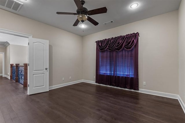 4465 Champagne Dr, Springdale, AR 72764 - empty room featuring wood finished floors, a ceiling fan, and baseboards