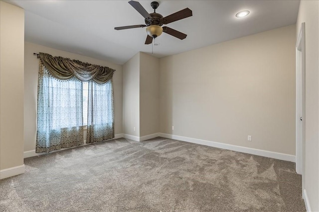 4465 Champagne Dr, Springdale, AR 72764 - unfurnished room featuring carpet flooring, ceiling fan, baseboards, and recessed lighting
