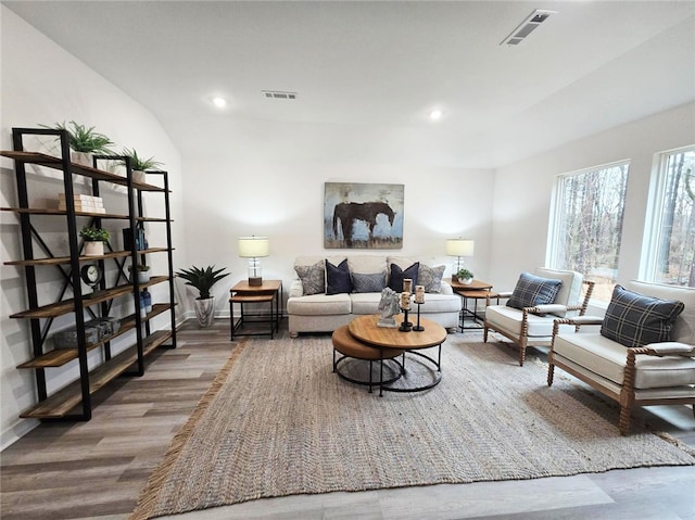 112 Greer St, Pea Ridge, AR 72751 - living room featuring wood finished floors, baseboards, and recessed lighting