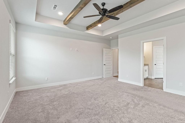 901 Carlock Dr, Pea Ridge, AR 72751 - unfurnished bedroom featuring light carpet, baseboards, a raised ceiling, recessed lighting, and ensuite bath