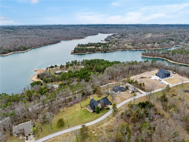 8093 Rockwood Ln, Rogers, AR 72756 - aerial view of property and surrounding area featuring a nearby body of water and a heavily wooded area