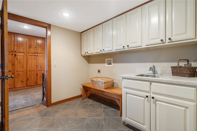 8093 Rockwood Ln, Rogers, AR 72756 - washroom with hookup for a washing machine, cabinet space, electric dryer hookup, baseboards, and recessed lighting