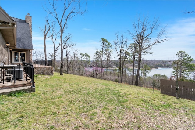 8093 Rockwood Ln, Rogers, AR 72756 - view of yard featuring french doors and a deck with water view