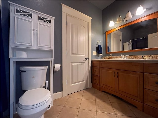 10059 Birdie St, Dardanelle, AR 72834 - full bath with tile patterned floors, vanity, toilet, baseboards, and a shower