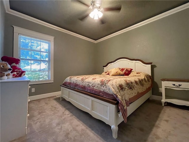 10059 Birdie St, Dardanelle, AR 72834 - carpeted bedroom featuring ornamental molding, baseboards, and a ceiling fan