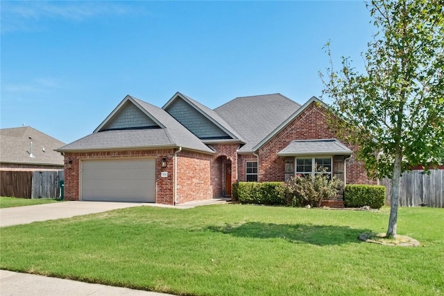 236 Ranalli Ave, Springdale, AR 72762 - view of front of house with a garage, brick siding, driveway, and roof with shingles