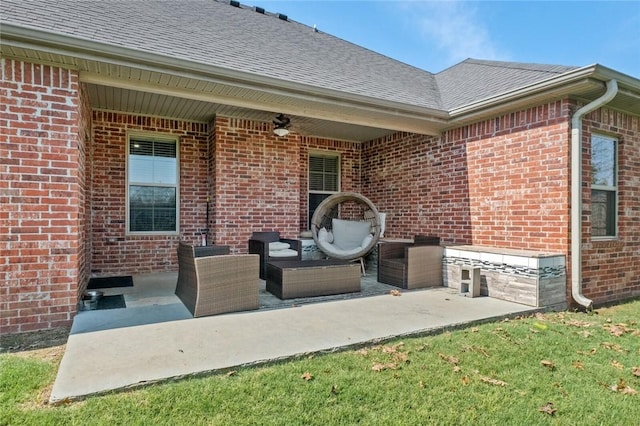 236 Ranalli Ave, Springdale, AR 72762 - view of patio / terrace with an outdoor living space and ceiling fan