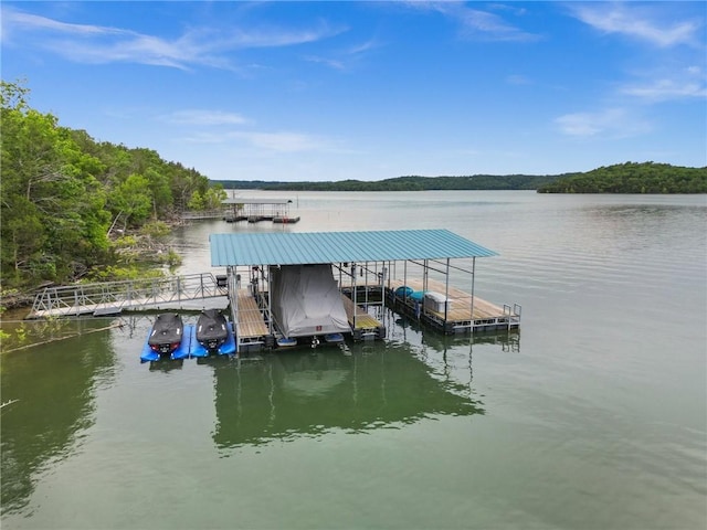 10393 Cedar Rock Rd, Garfield, AR 72732 - dock area featuring a water view and boat lift