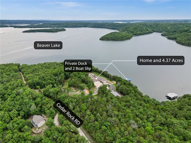 10393 Cedar Rock Rd, Garfield, AR 72732 - drone / aerial view of a large body of water and a forest
