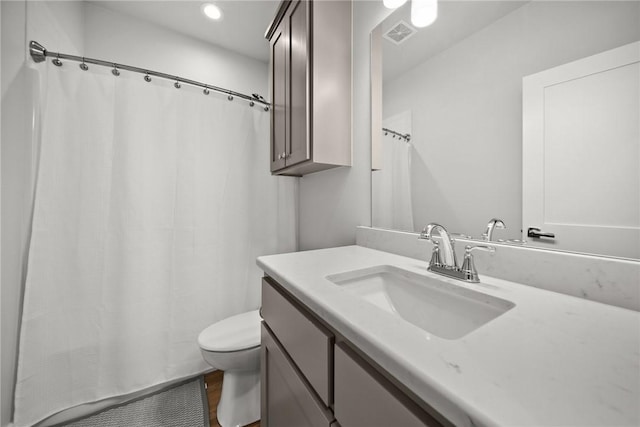 10393 Cedar Rock Rd, Garfield, AR 72732 - bathroom featuring vanity, toilet, and recessed lighting