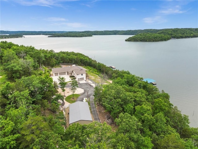 10393 Cedar Rock Rd, Garfield, AR 72732 - view from above of property featuring a large body of water and a heavily wooded area