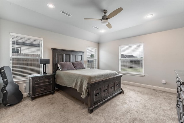 483 N Otoe St, Farmington, AR 72730 - bedroom with light carpet, baseboards, ceiling fan, and recessed lighting