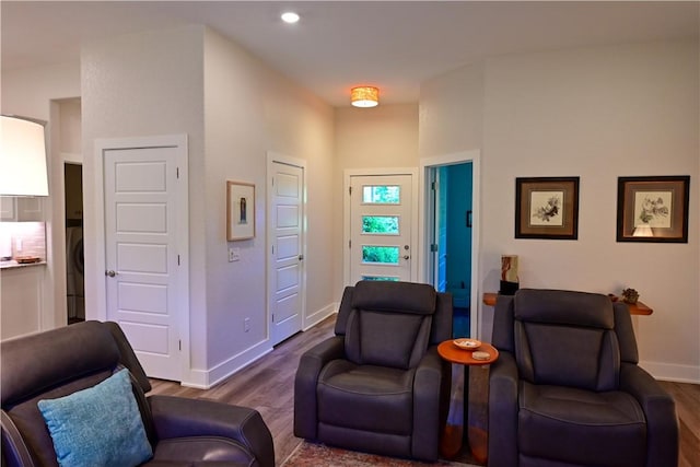 29 Bassingham Dr, Bella Vista, AR 72715 - living area with dark wood-type flooring, baseboards, and recessed lighting