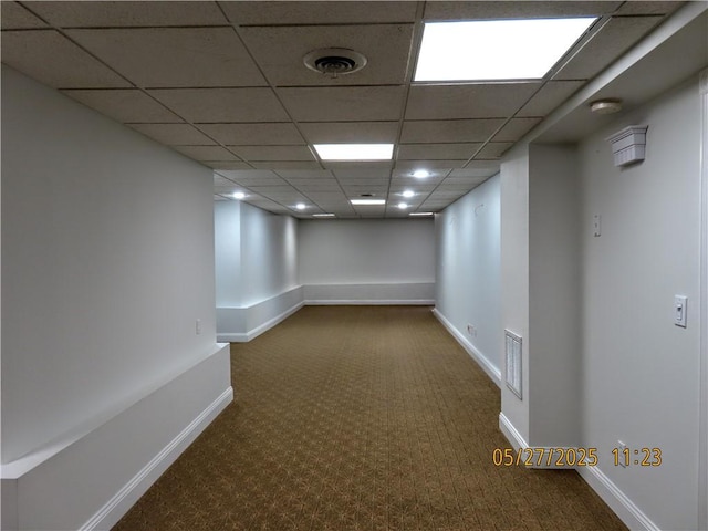 4007 Georgia St, Springdale, AR 72762 - finished basement featuring carpet floors, a paneled ceiling, and baseboards