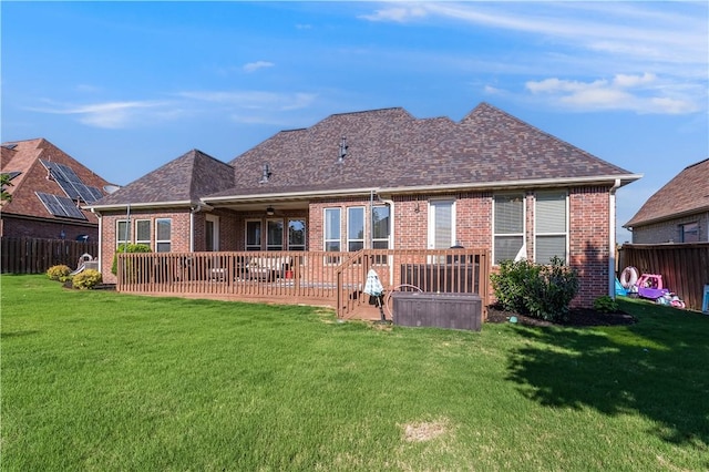 2314 S The Peaks Blvd, Rogers, AR 72758 - back of property with brick siding, a patio area, and ceiling fan