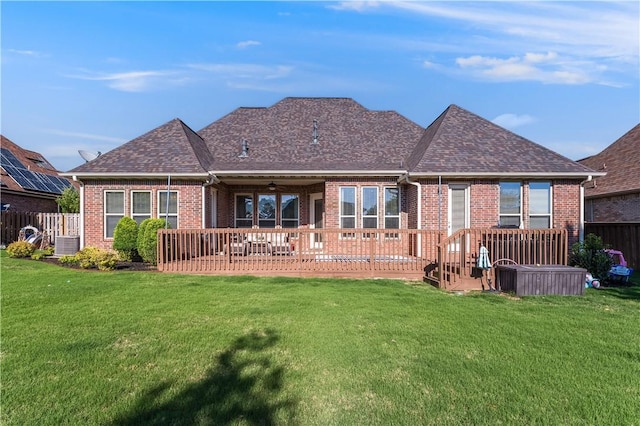 2314 S The Peaks Blvd, Rogers, AR 72758 - rear view of property with brick siding, a shingled roof, and cooling unit