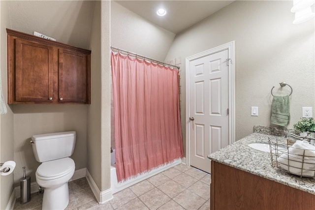 2314 S The Peaks Blvd, Rogers, AR 72758 - bathroom with vanity, toilet, tile patterned floors, and shower / tub combo