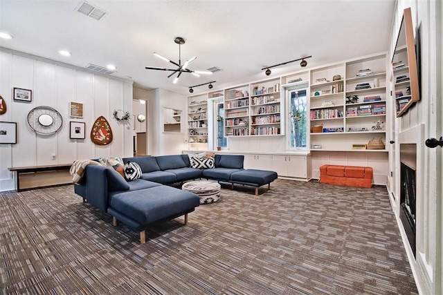 1463 E Woodbrook Dr, Fayetteville, AR 72703 - carpeted living room with recessed lighting